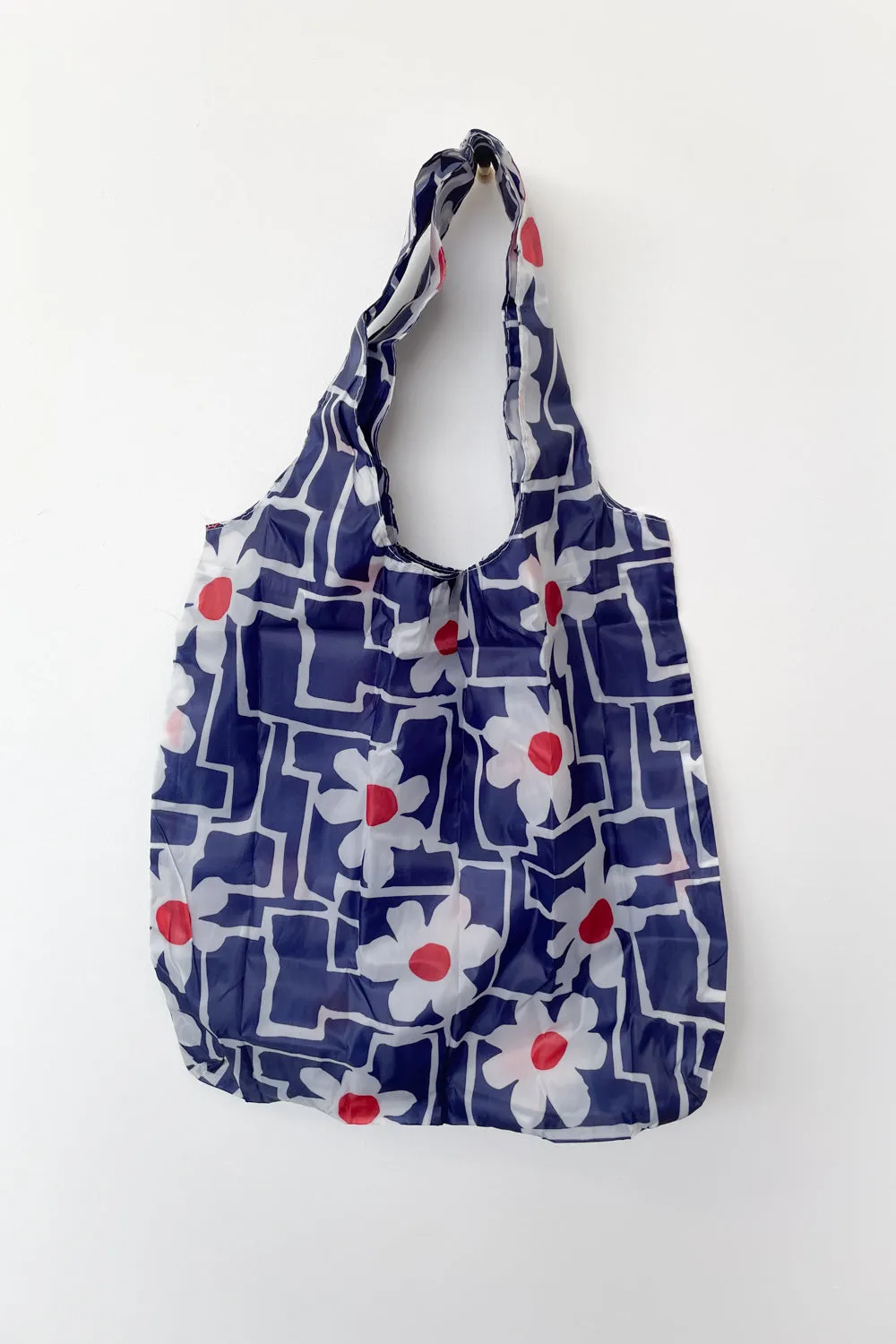 Reusable Shopping Bag - Navy/White Daisy