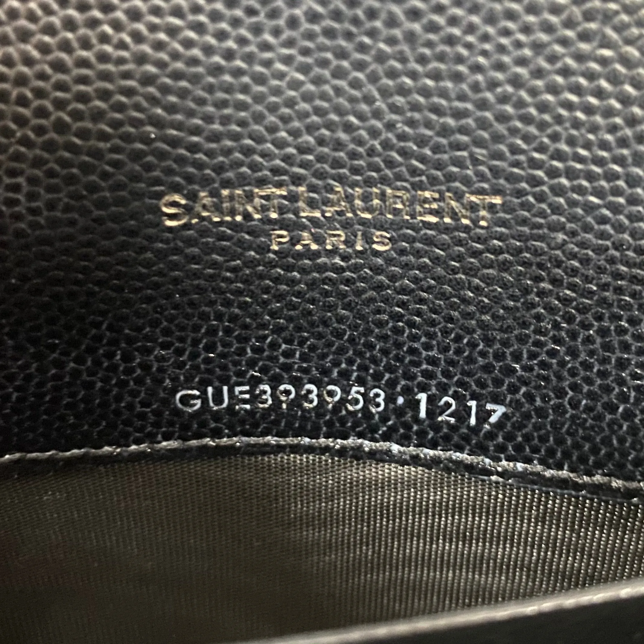 Saint Laurent Black Chevron Wallet on Chain