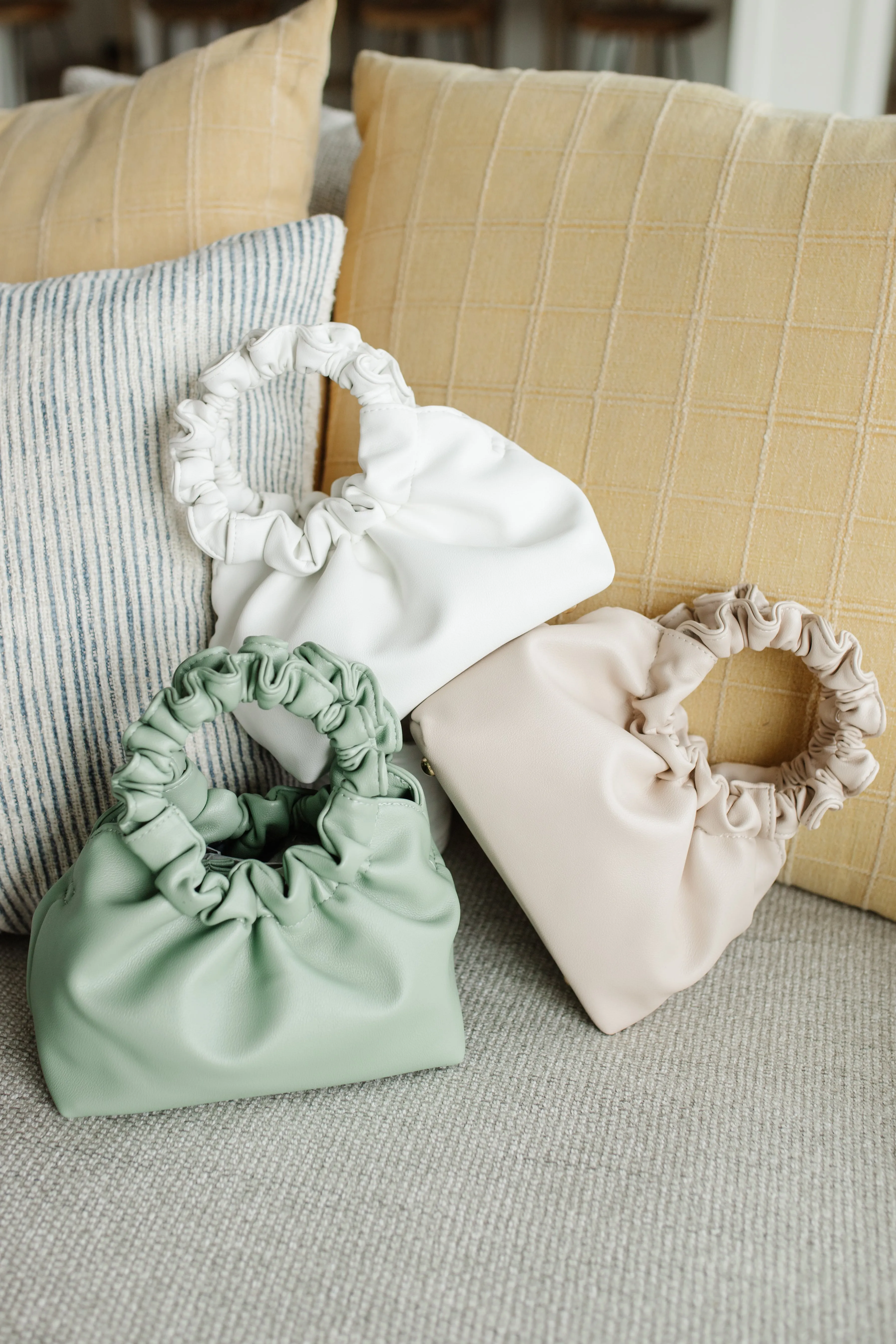 Serena Scrunchie Bag in White