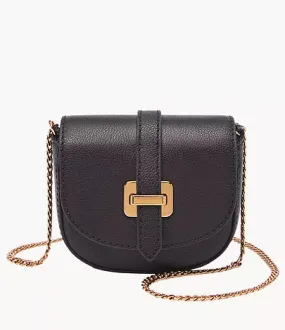 SHB3148001 - Fossil Emery Black Leather Micro Crossbody Bag For Women