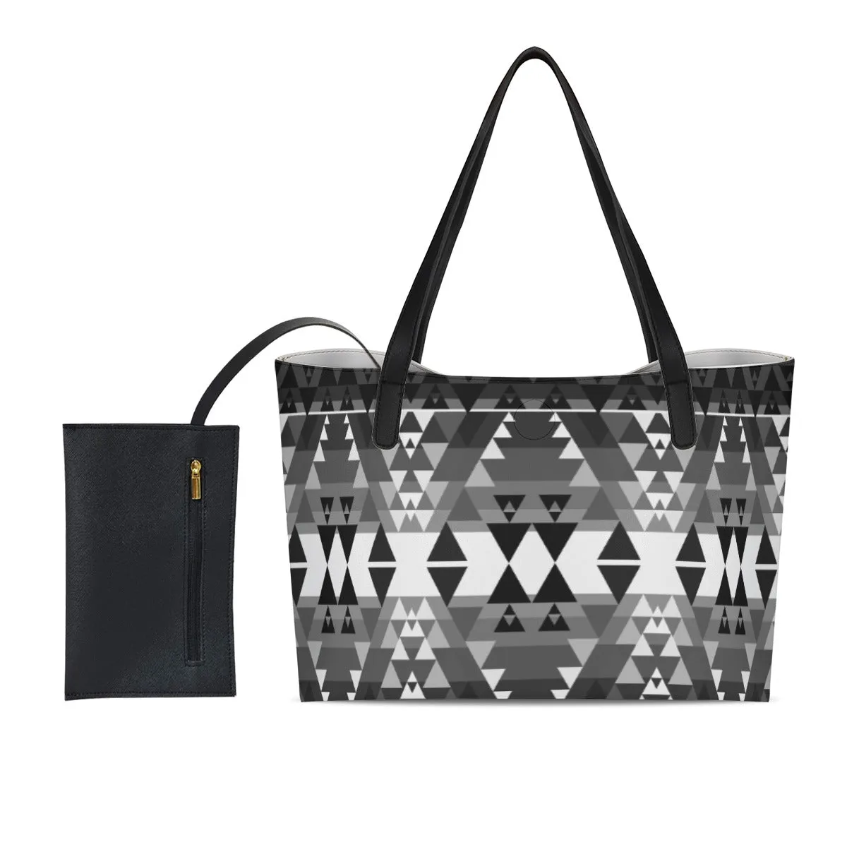 Shopping Tote Bag With Black Mini Purse