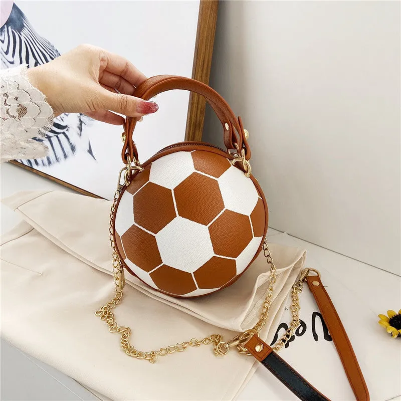 Shoulder Bag Basketball Football Chain Crossbody Bag Round Ball Bag