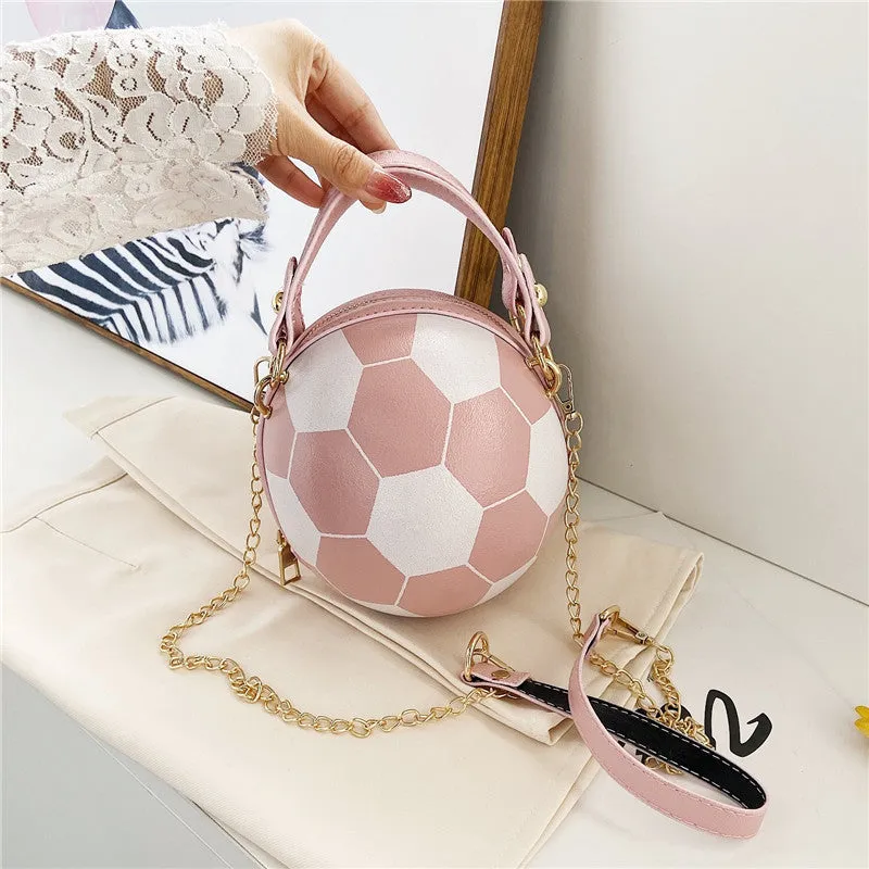 Shoulder Bag Basketball Football Chain Crossbody Bag Round Ball Bag