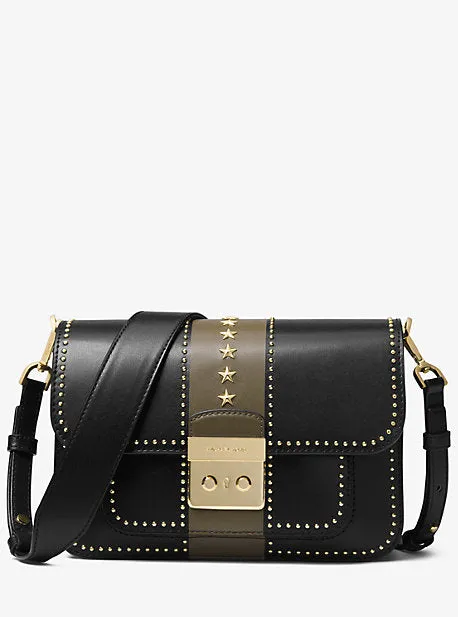 Sloan Editor Studded Leather Shoulder Bag