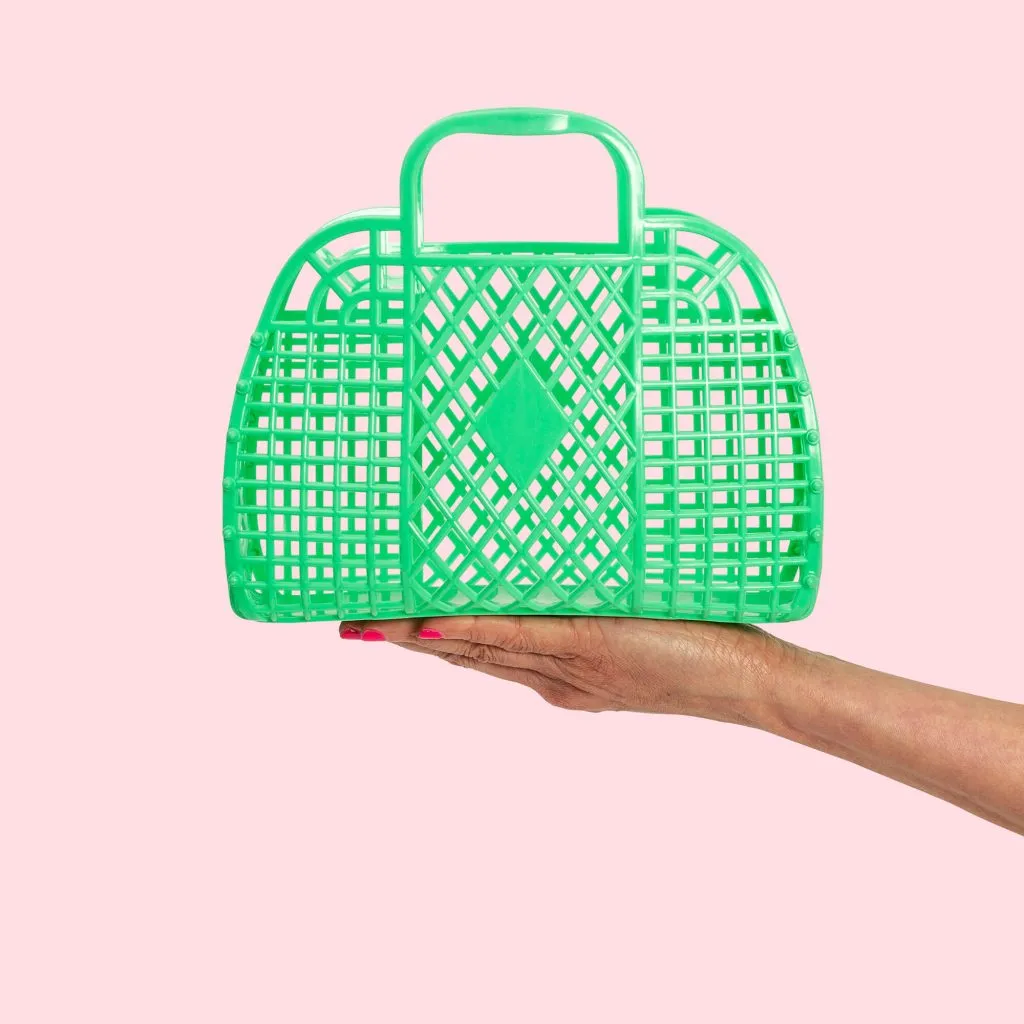 Small Retro Jelly Basket in Green