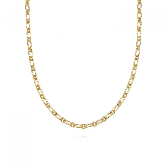 Stacked Linked Chain 18ct Gold Plate Necklace NB8008_GP