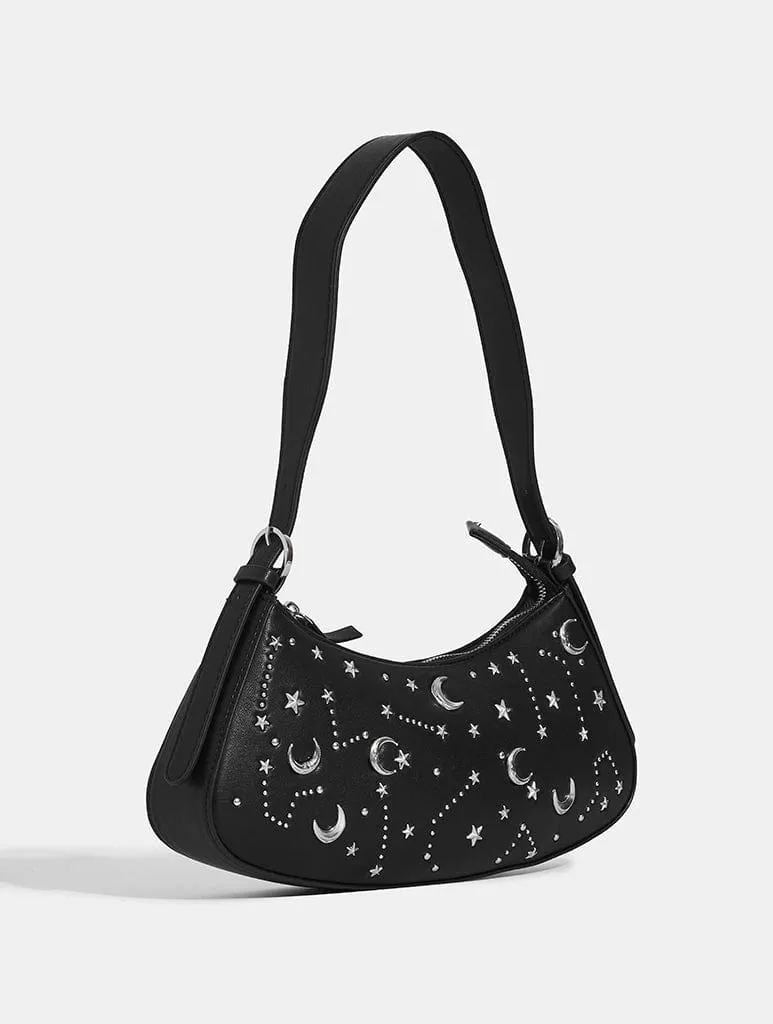 Starry Night Sky Shoulder Bag in Black