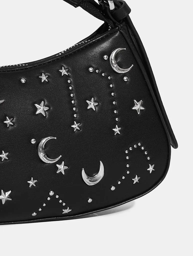 Starry Night Sky Shoulder Bag in Black