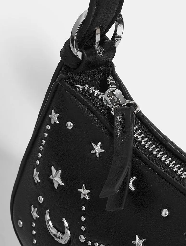 Starry Night Sky Shoulder Bag in Black