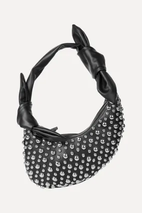 Studded Knotted Satchel - Black