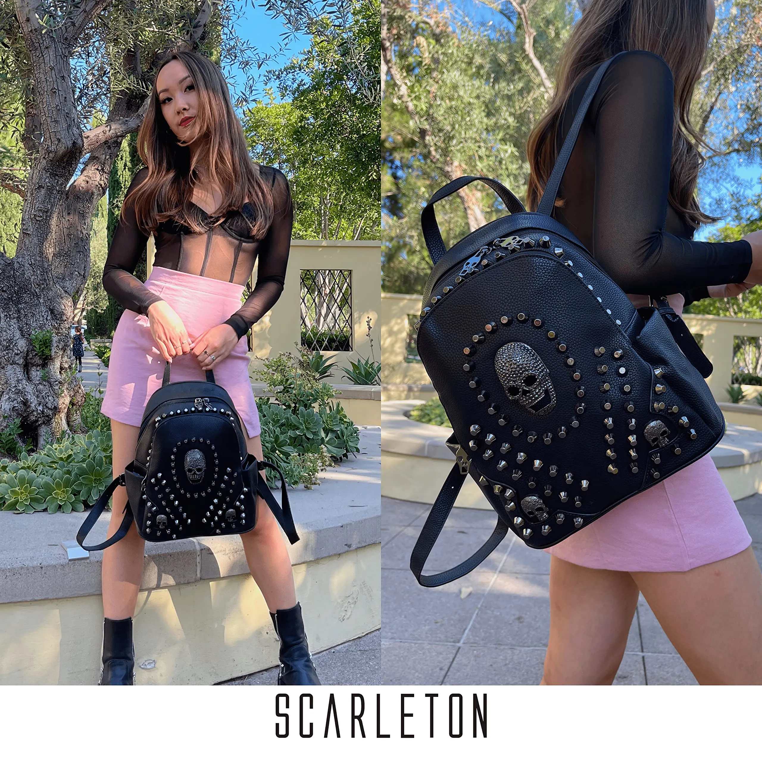 Studded Skull Fashion Backpack H141701B