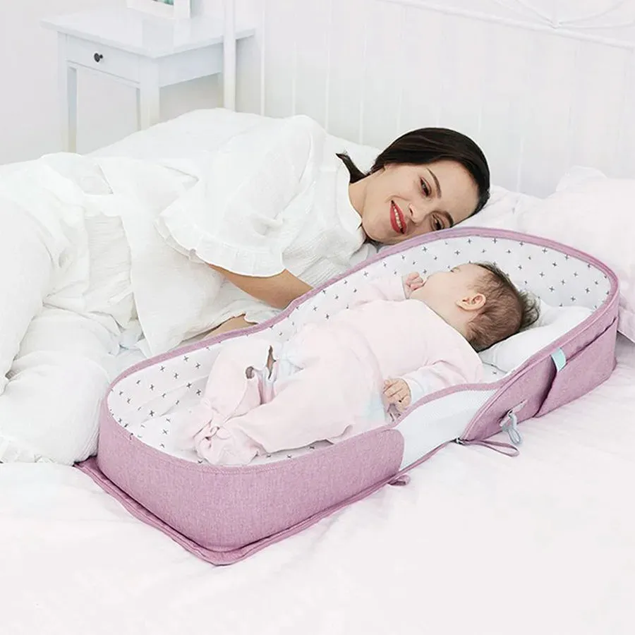 Sunveno Portable Baby Bed & Bag (Pink)