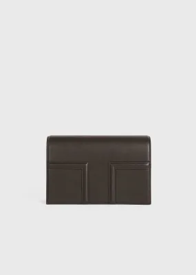 T-Flap leather bag coffee