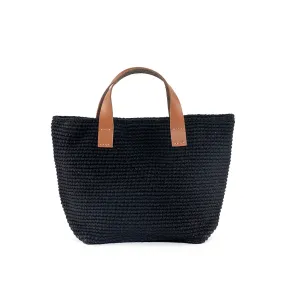 Tatiana Crochet Tote Small - Black