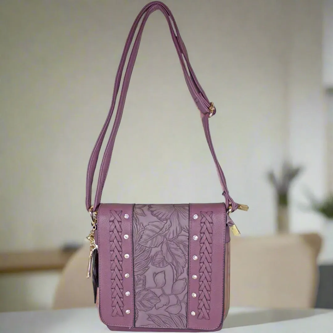 Temptation Italy Floral Embossed Crossbody Bag