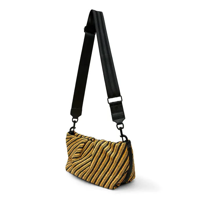 The Savannah Crossbody in Dune Raffia Stripe