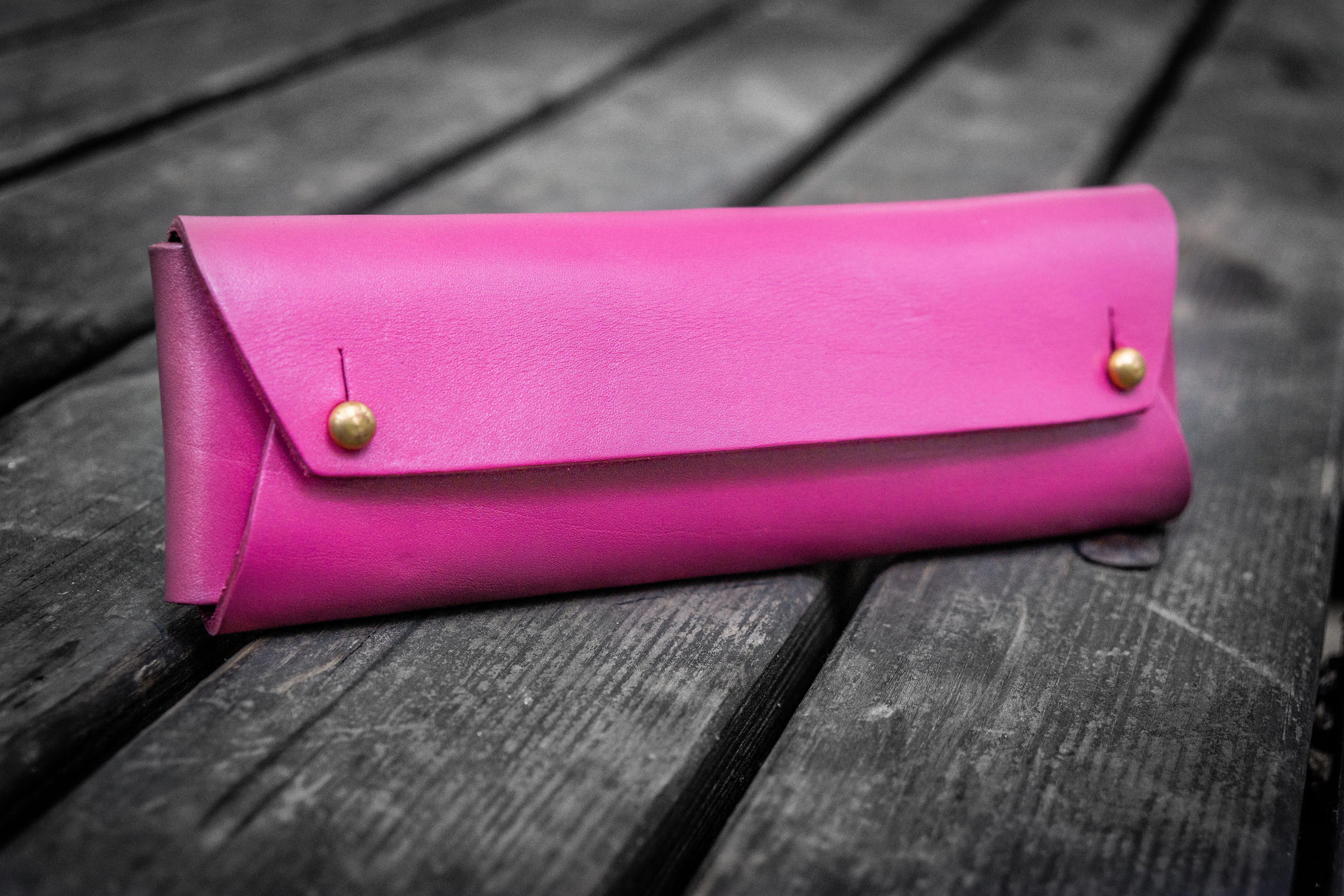 The Student Leather Pencil Case - Pink