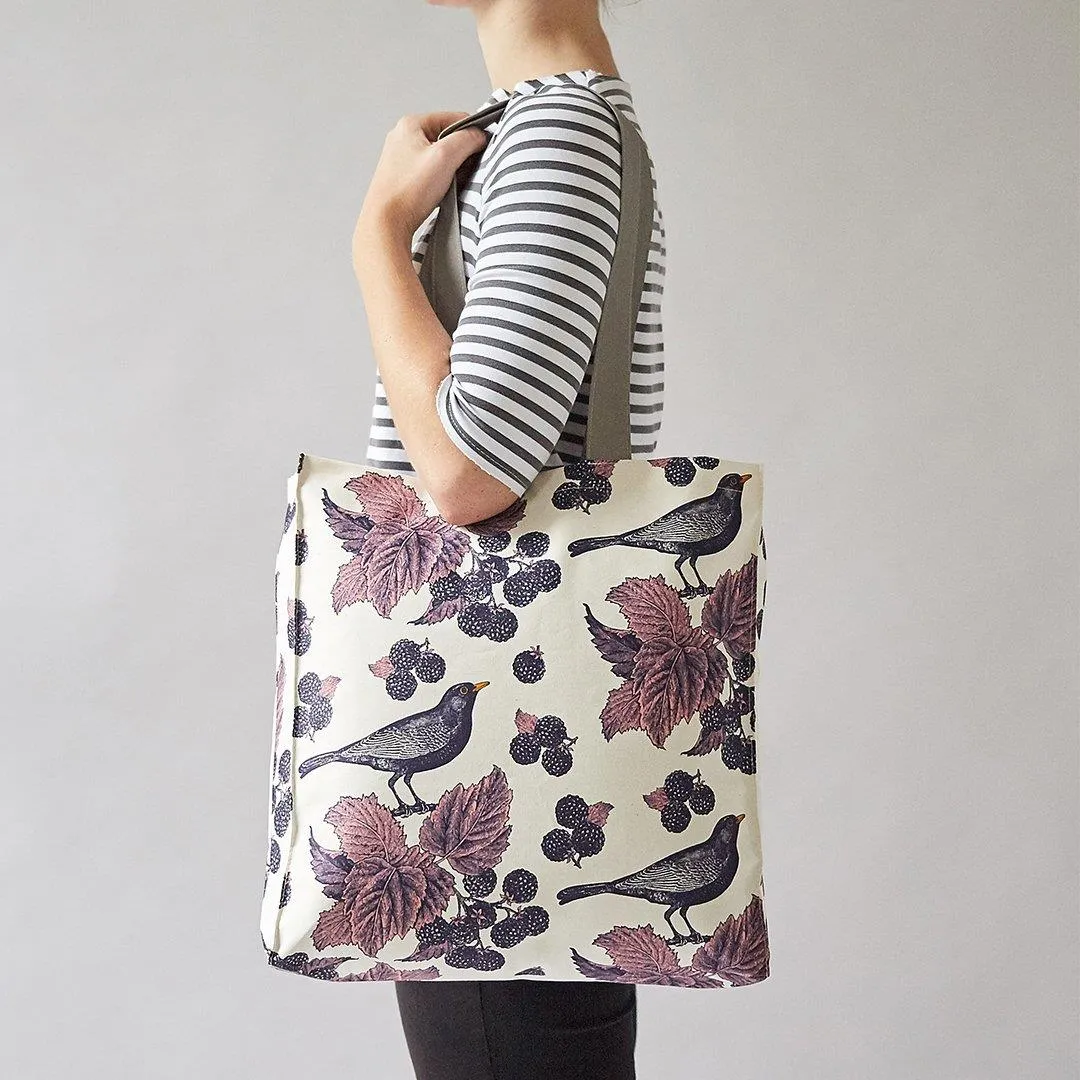 Thornback & Peel - 100% Cotton Tote Shopping Bag - 40x37x11cms - Blackbird & Bramble