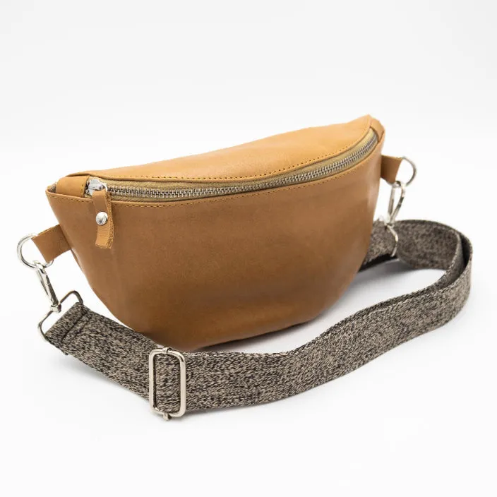 Toffee Leather Bum Bag (w Silver Fittings)