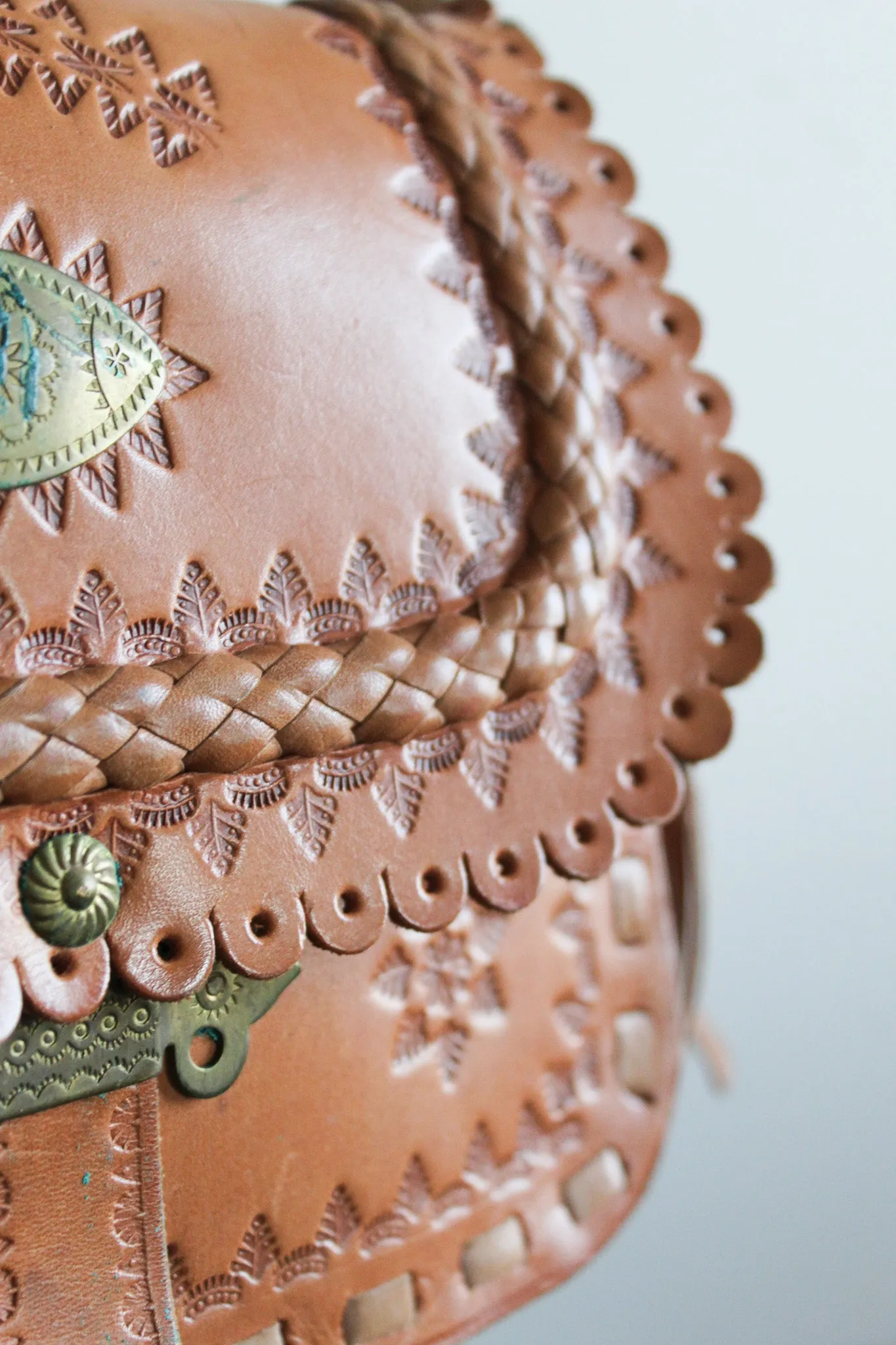 tooled leather bag