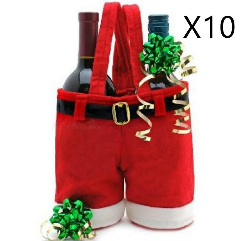 Tote Bag New Wool Fabric Merry Christmas Gifts Santa Pants Style Christmas Candy Gift Bag