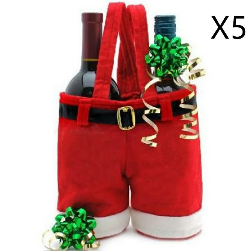 Tote Bag New Wool Fabric Merry Christmas Gifts Santa Pants Style Christmas Candy Gift Bag