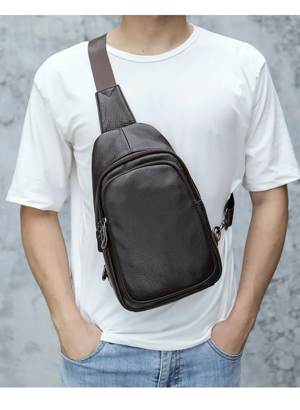 West Louis™ Trendy Genuine Leather Crossbody Men Bag