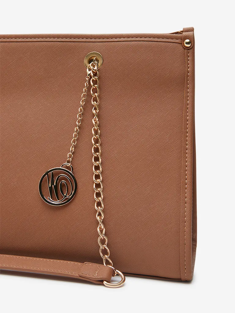 Westside Light Brown Chain Design Hand Bag