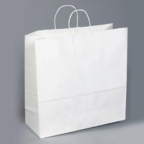 White Kraft Shopping Bags. - 18.00" x 7.00" x 18.00"