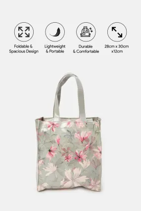 Women Grey Printed Shopping Bag