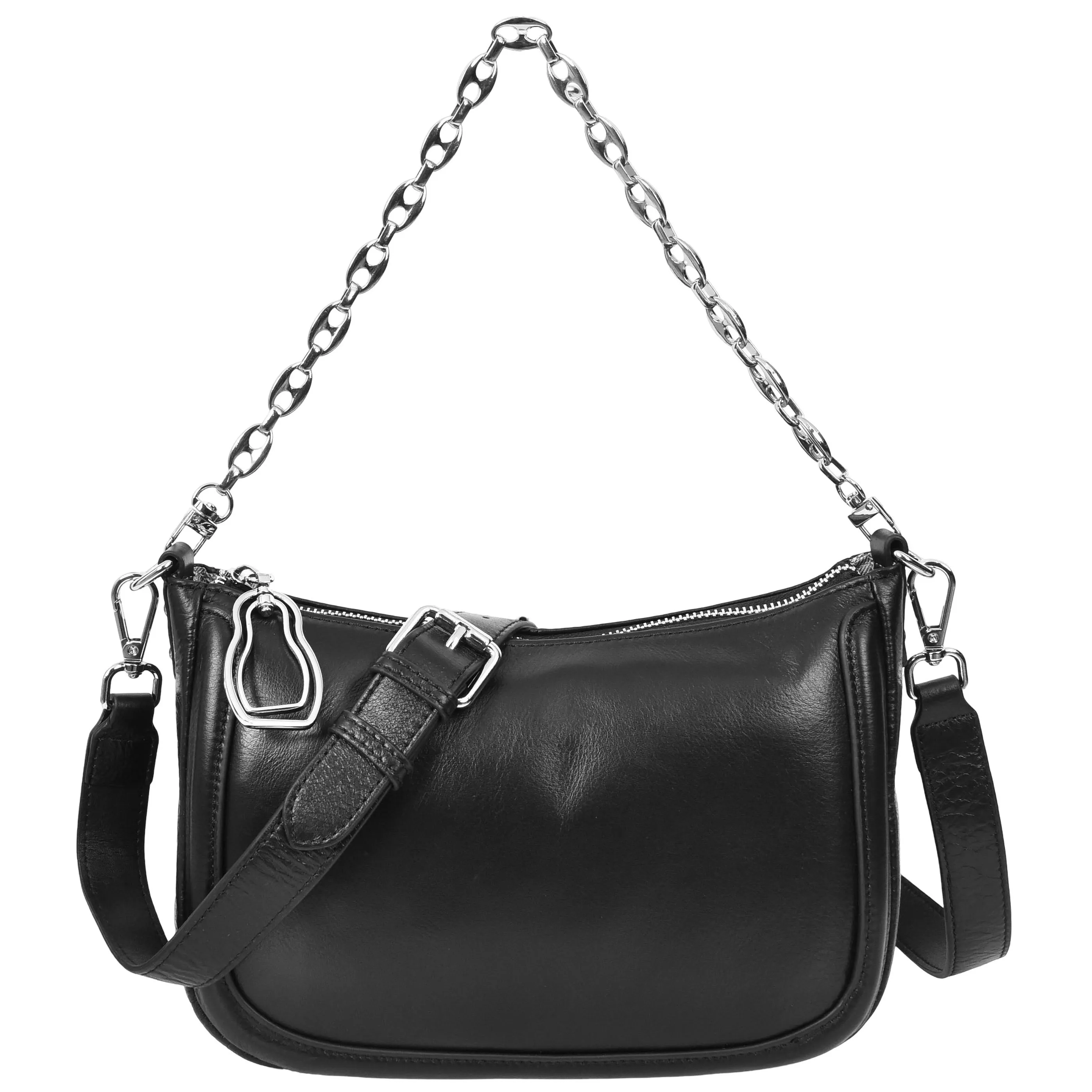 Women Real Leather Shoulder Bag Casual Multi Strap Hobo Handbag A928 Black