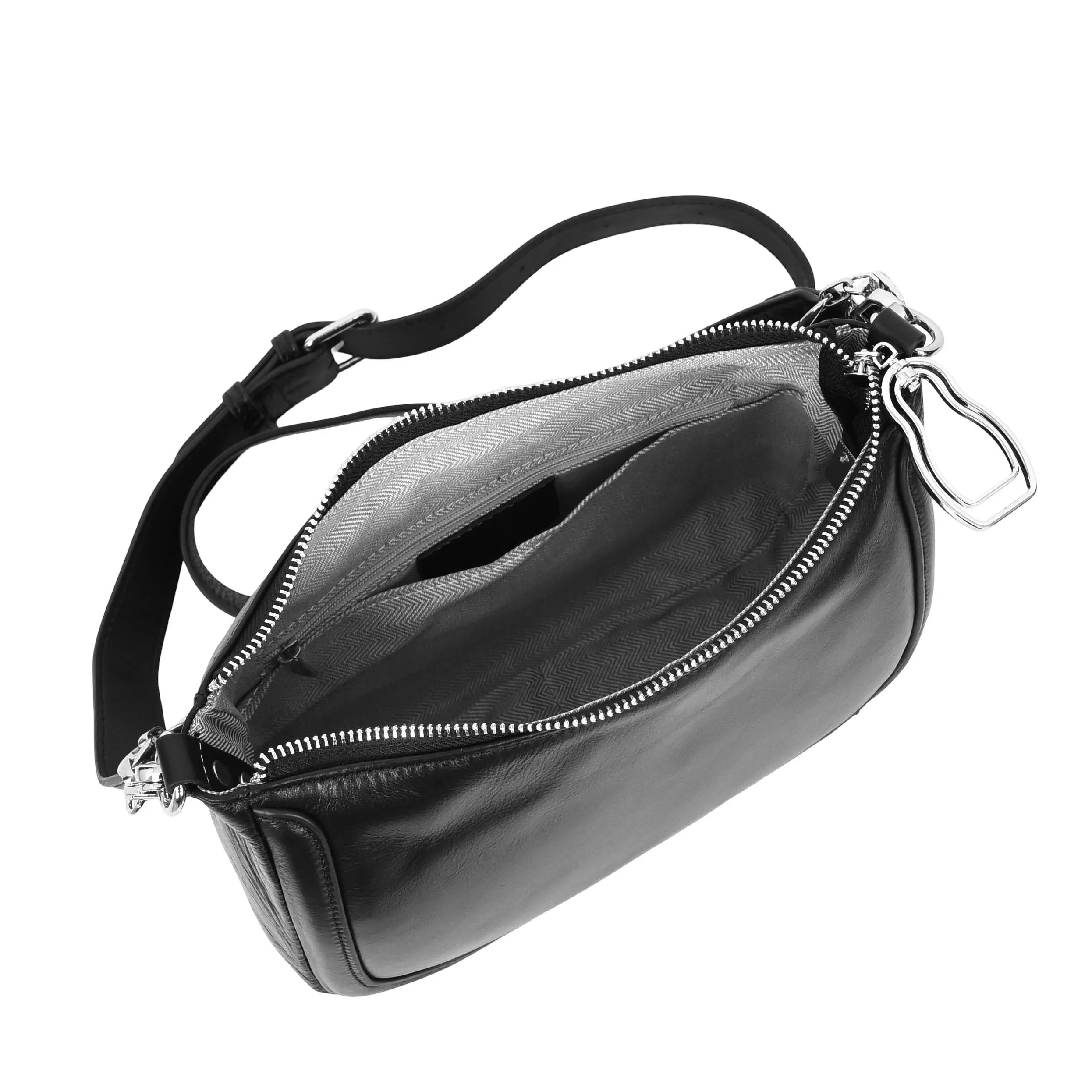 Women Real Leather Shoulder Bag Casual Multi Strap Hobo Handbag A928 Black