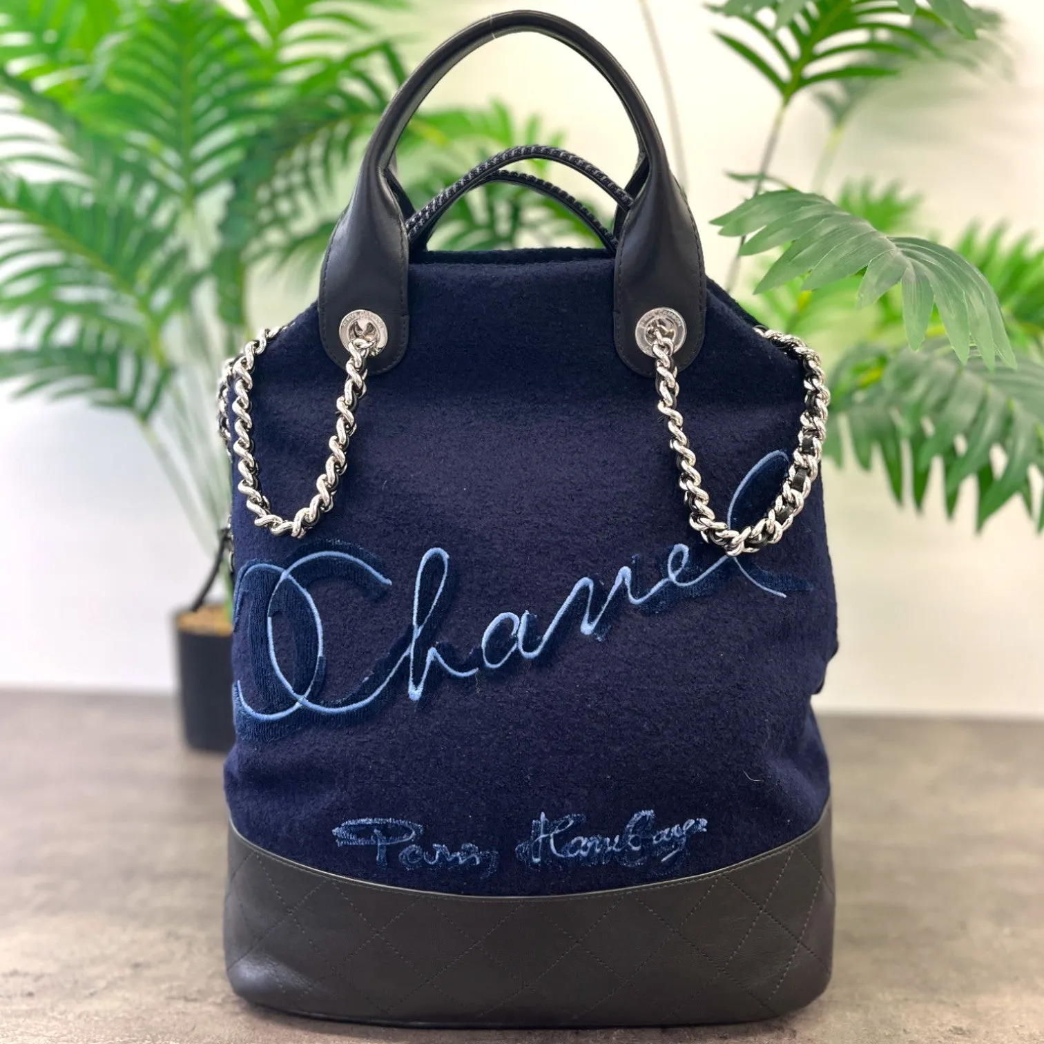 Women's 2018 Paris Hamburg Wool Shopping Bag Navy