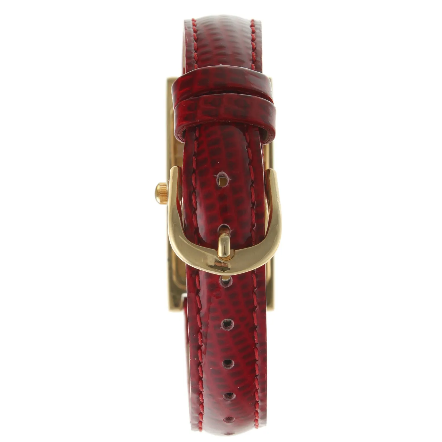 Women's 36x18mm Watch Glossy  Red Leather Strap