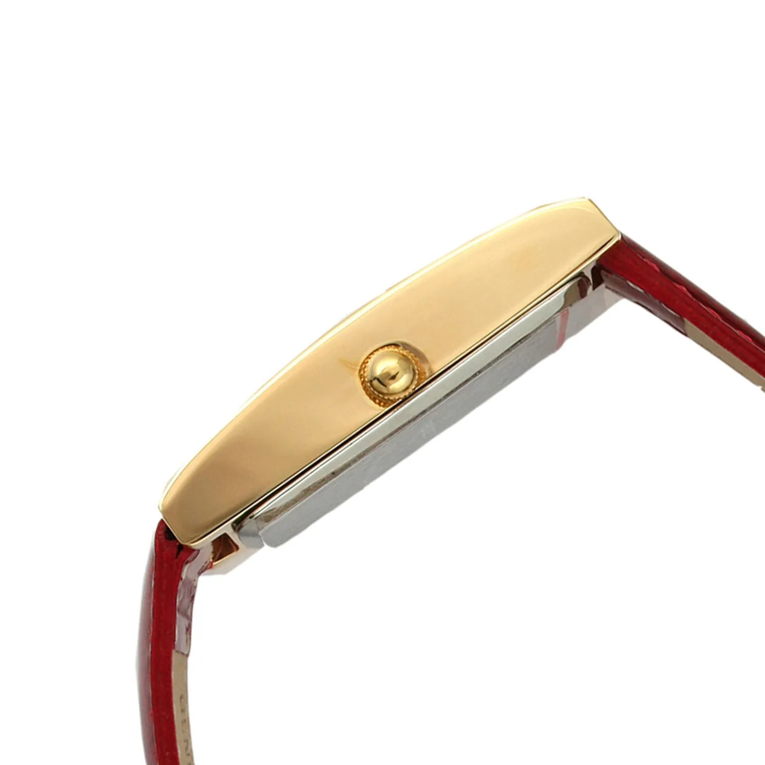 Women's 36x18mm Watch Glossy  Red Leather Strap