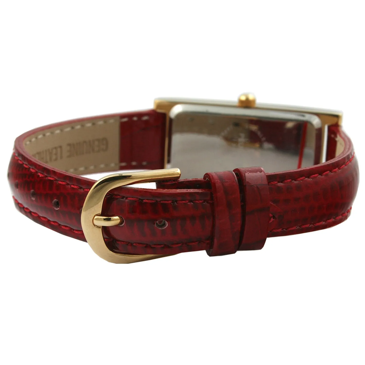 Women's 36x18mm Watch Glossy  Red Leather Strap