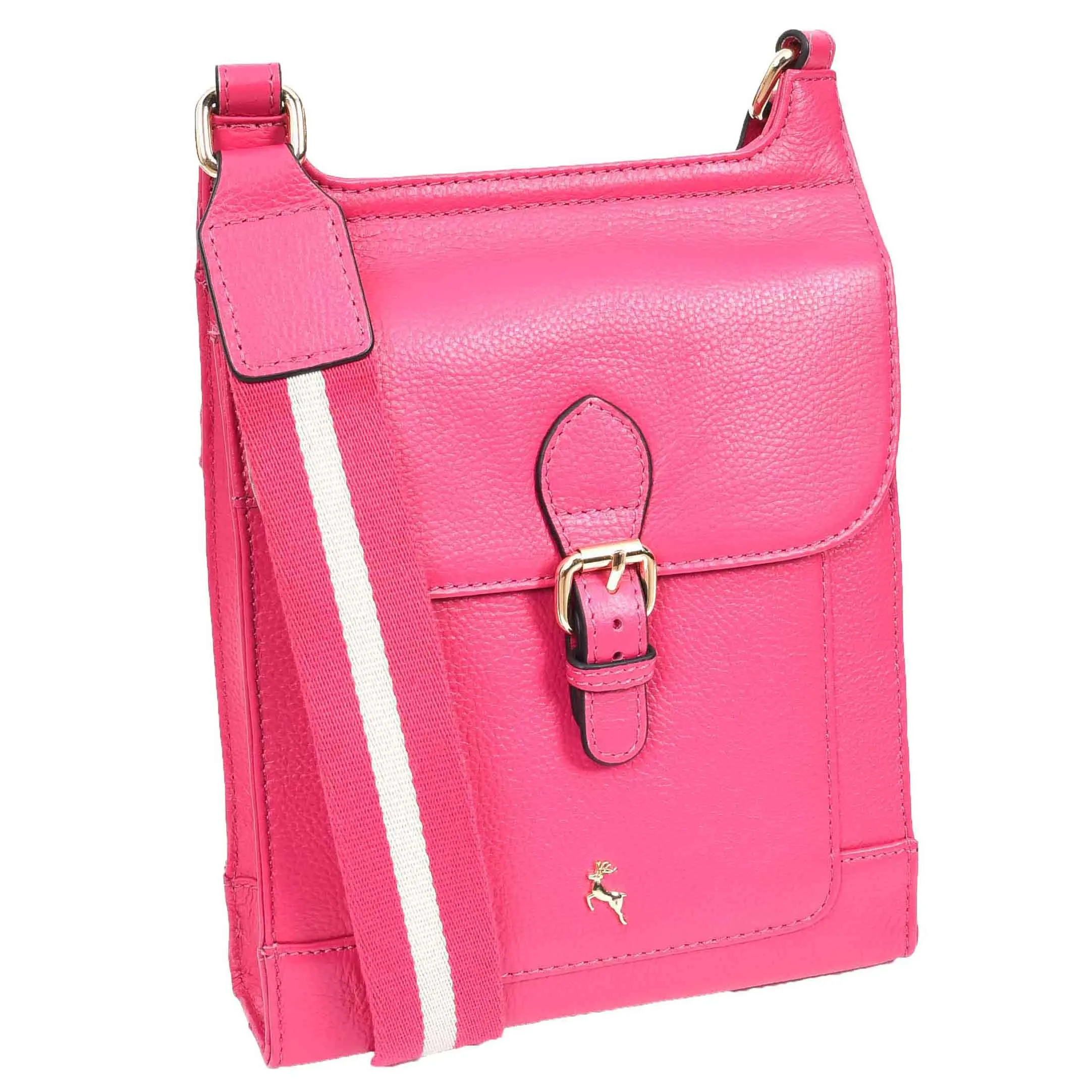 Womens Cross Body Leather Messenger Travel Bag HOL33 Pink