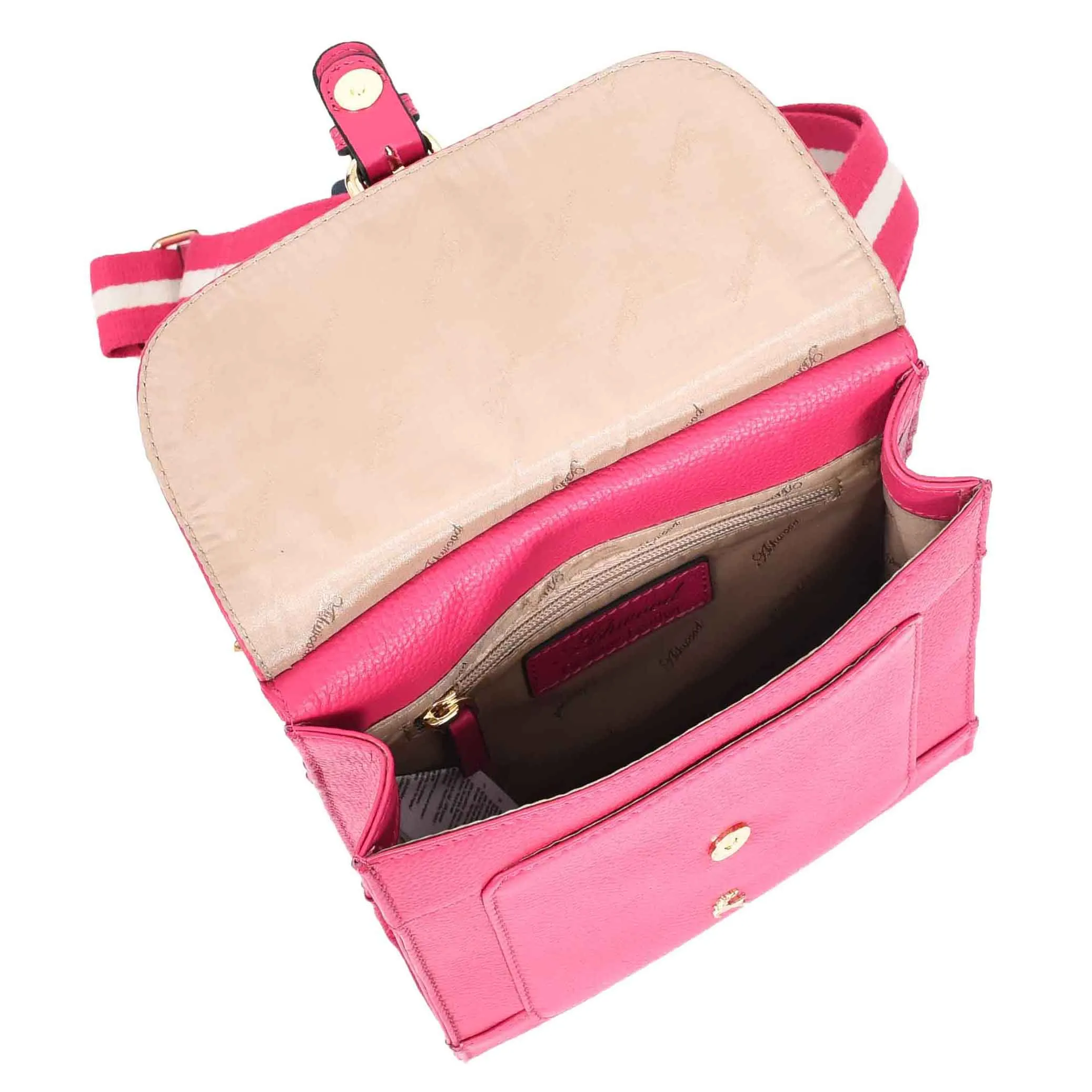 Womens Cross Body Leather Messenger Travel Bag HOL33 Pink