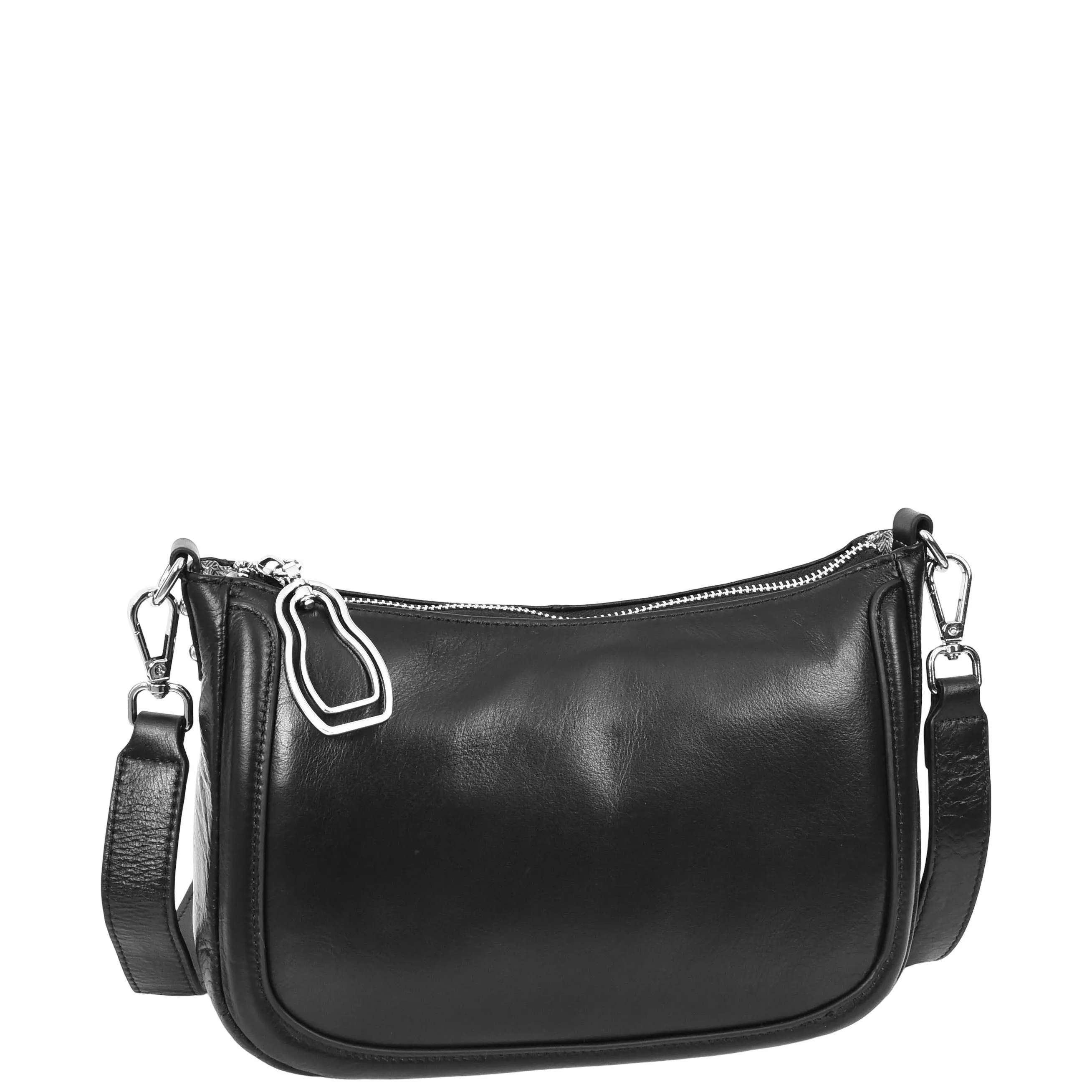 Womens Leather 2-in-1 Cross Body Handbag Aurora Black