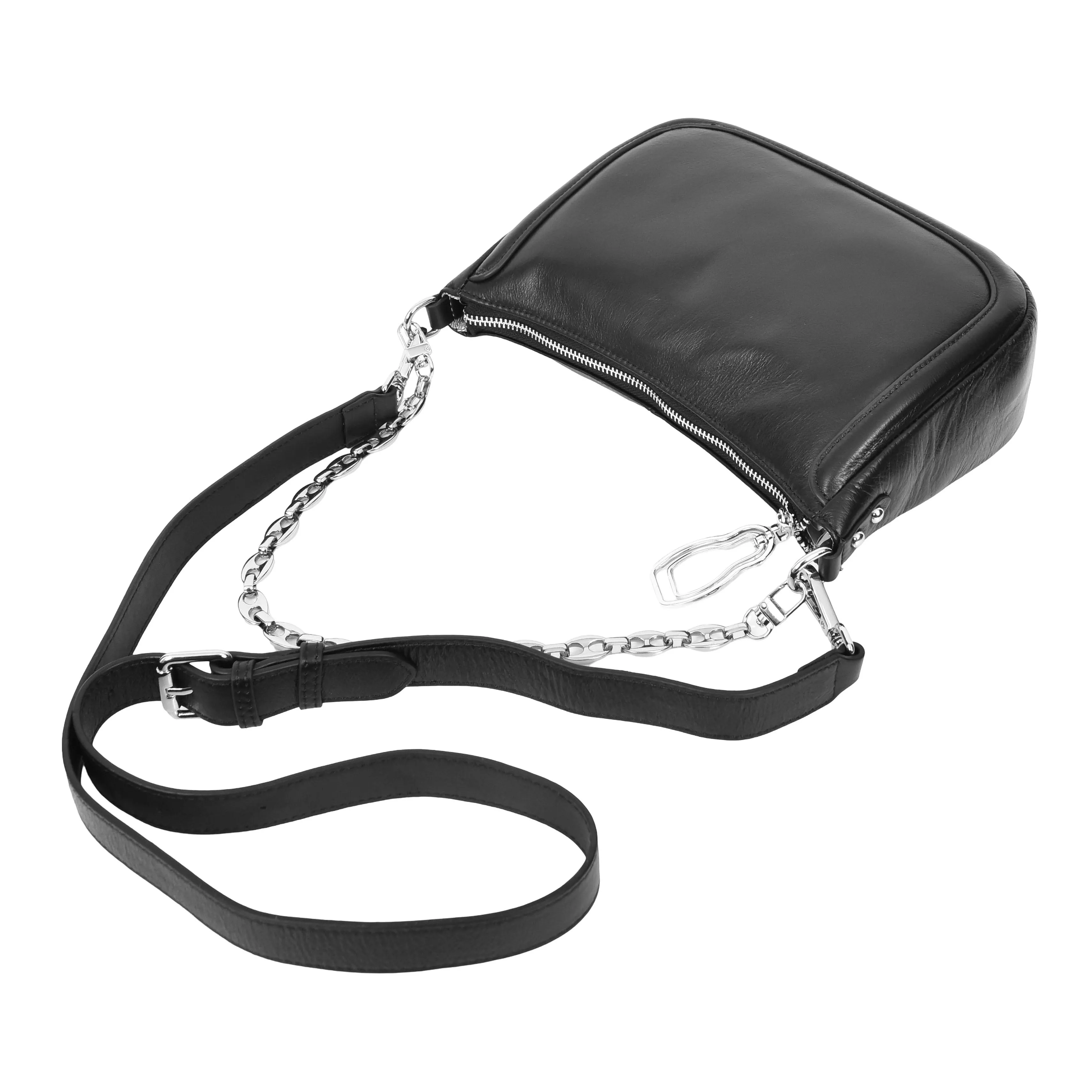 Womens Leather 2-in-1 Cross Body Handbag Aurora Black