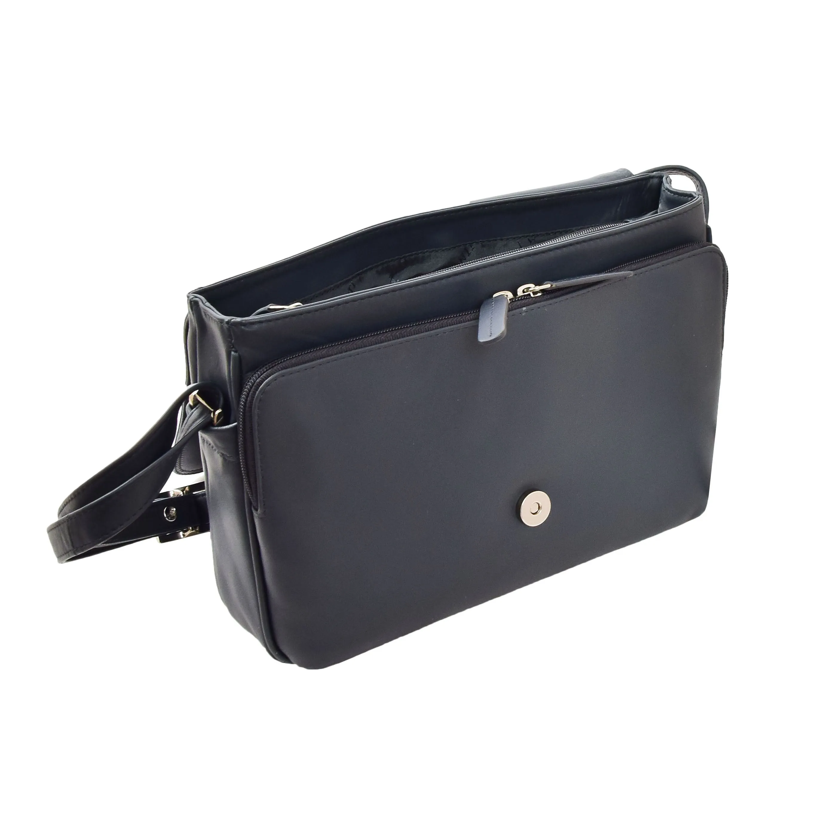 Womens Leather Cross Body Shoulder Bag Maldives Navy