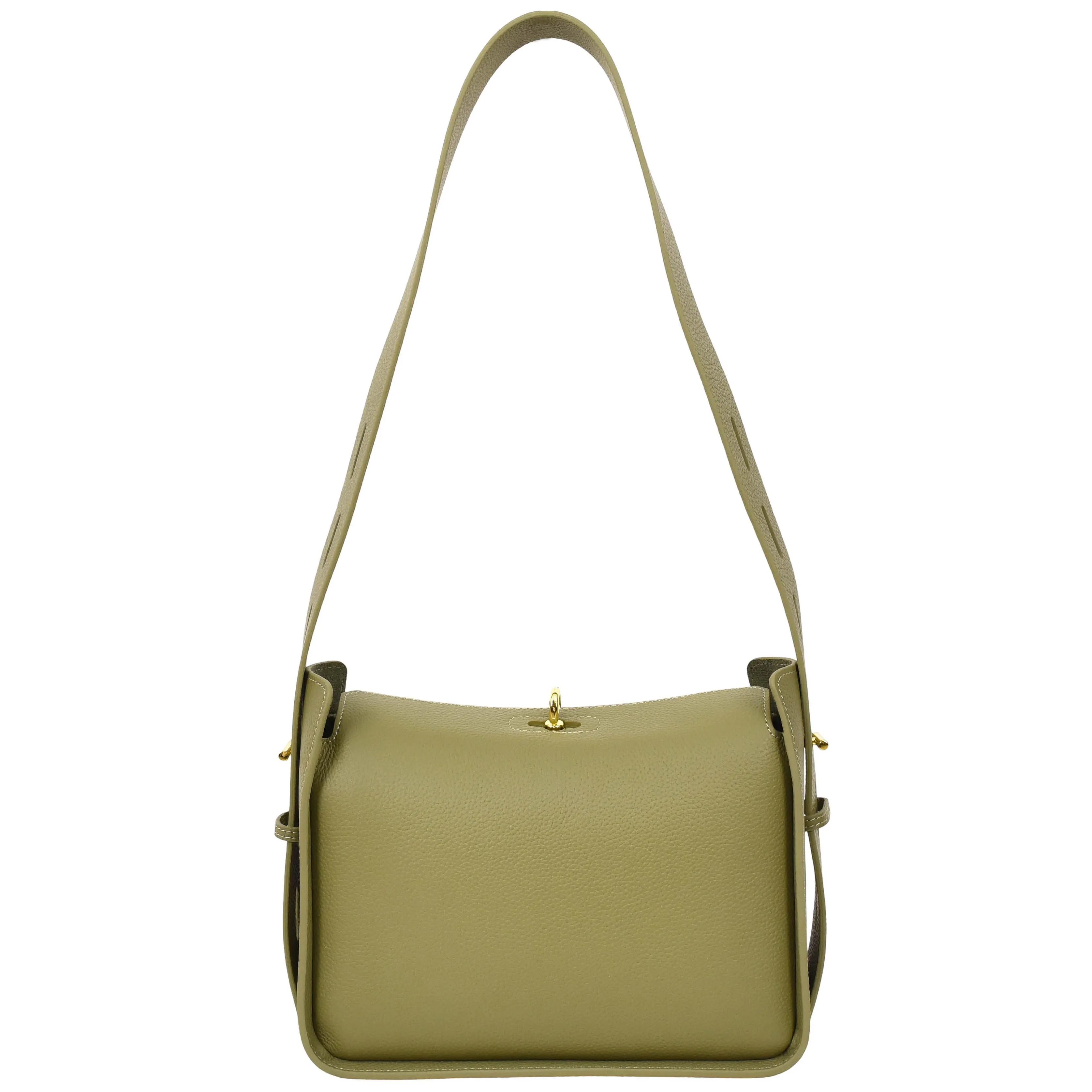 Womens Real Leather Classic Shoulder Bag Penelope Olive