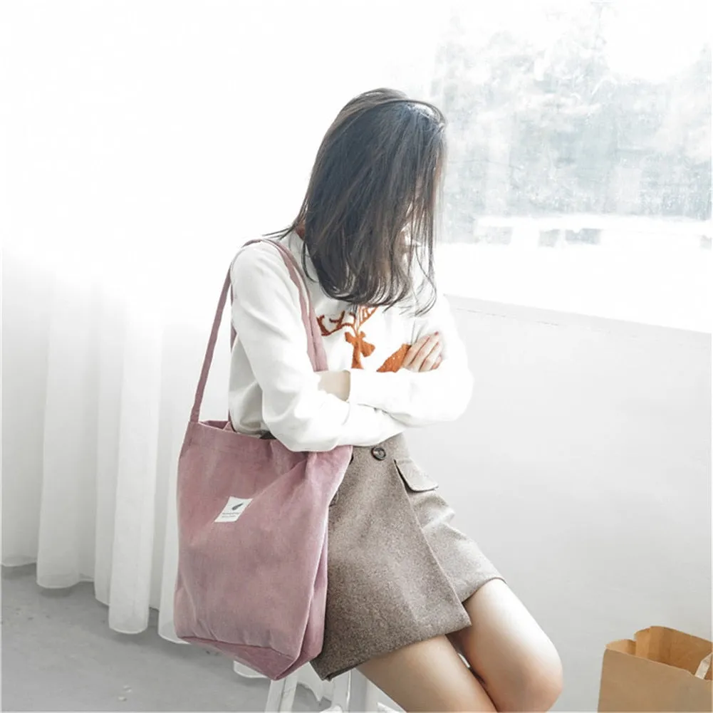 Women's Shopping Bag Large Ladies Canvas Shoulder Bags Tote Shopper Eco Reusable Bag Cotton Cloth Handbag For Women