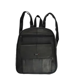 Womens Soft Leather Backpack Daypack Bag HOL0591 Black