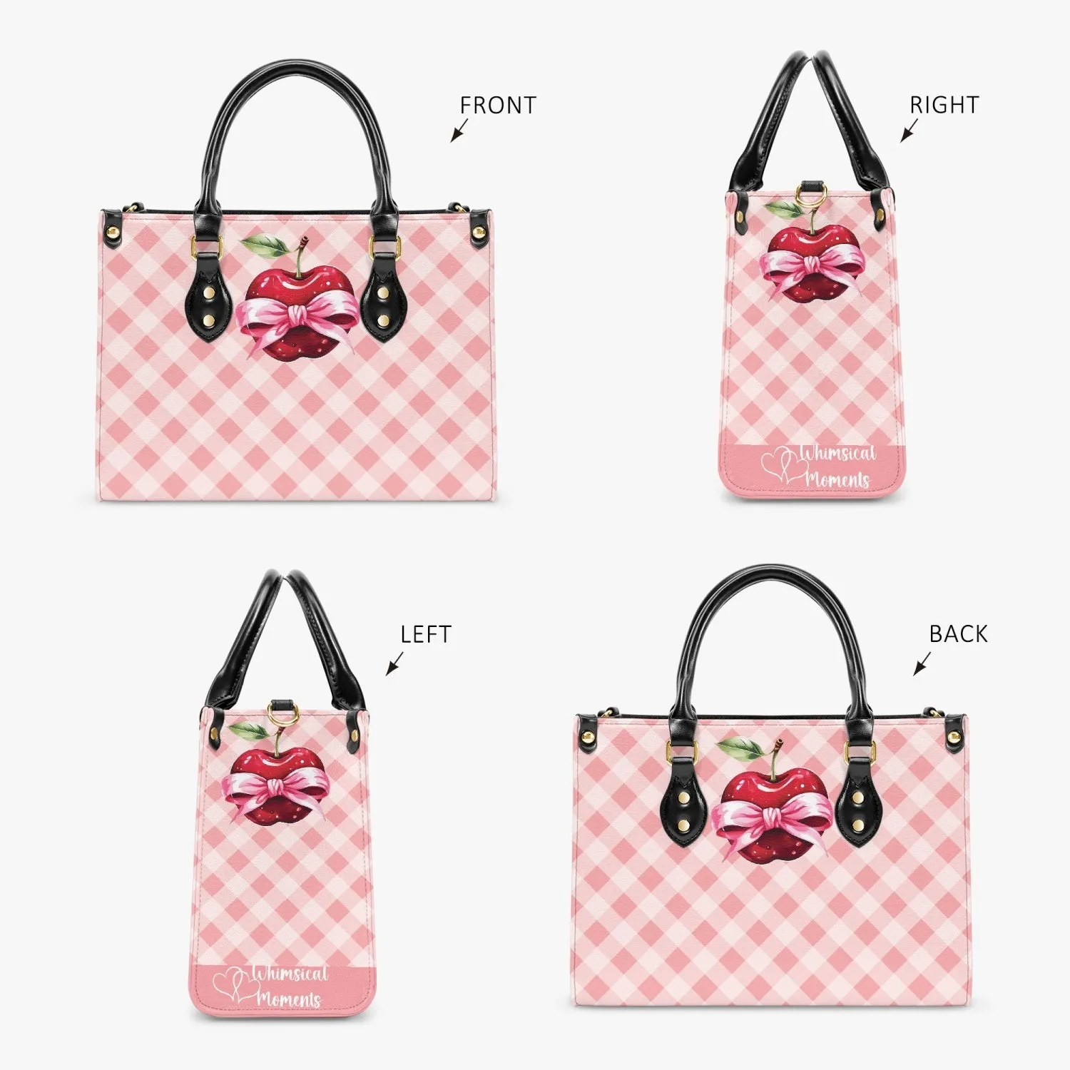 Women's Tote Bag - Rockabilly - Apple Plaid Apricot