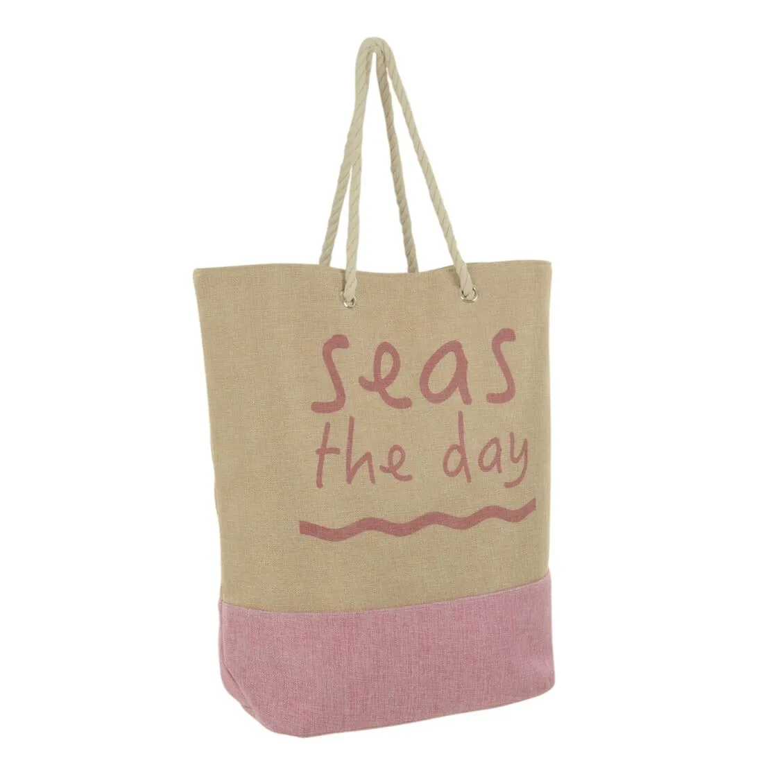 Womens XLarge Seas The Day Jute Beach Shopping Tote Holiday Bag