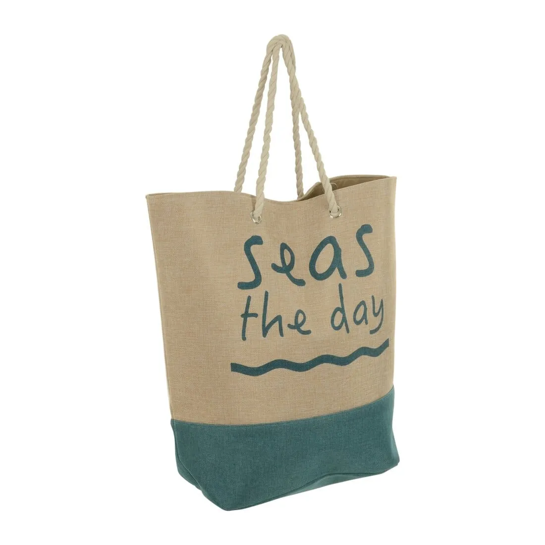 Womens XLarge Seas The Day Jute Beach Shopping Tote Holiday Bag