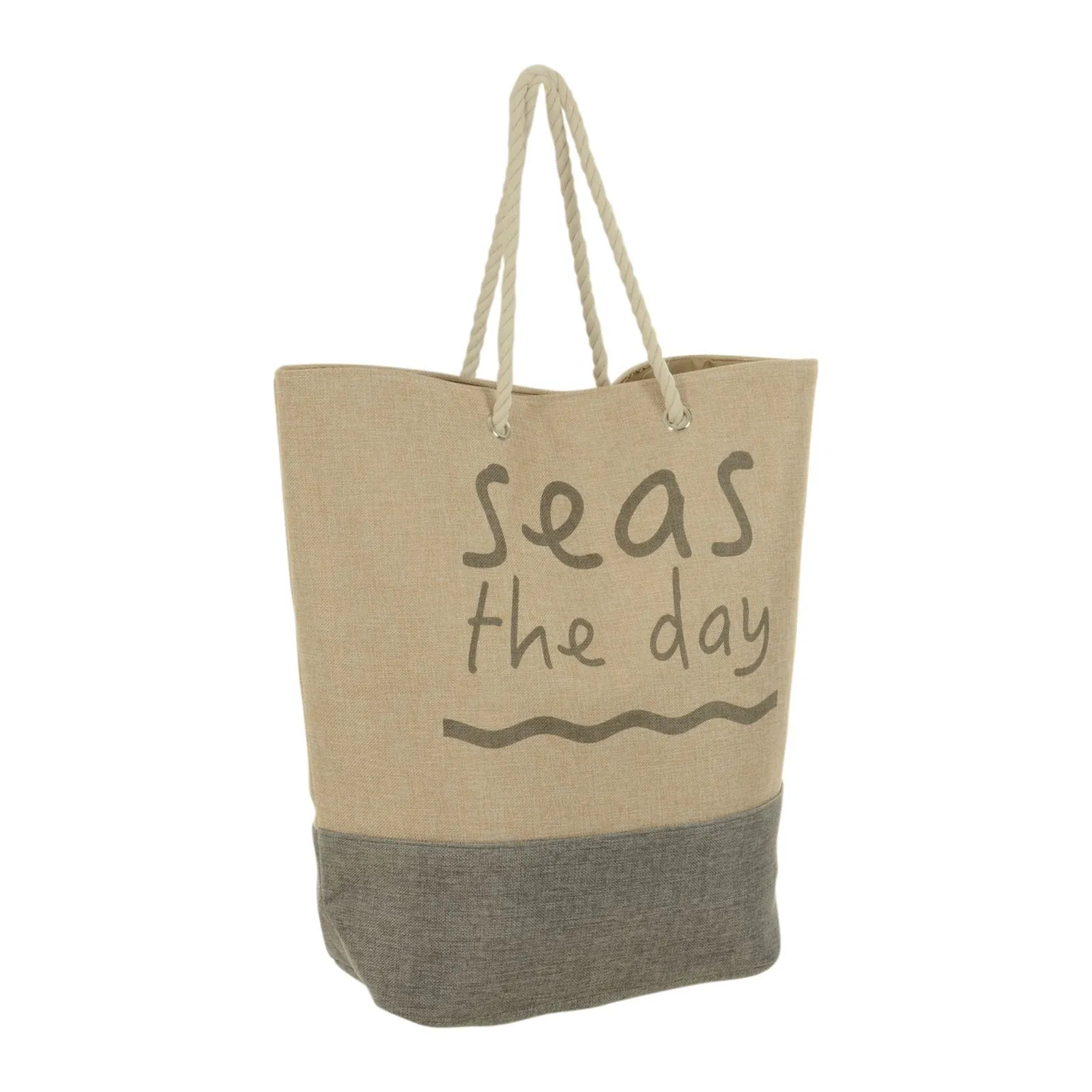 Womens XLarge Seas The Day Jute Beach Shopping Tote Holiday Bag