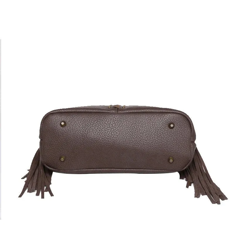 Wrangler Concealed Carry Western Fringe Handbag-Coffee