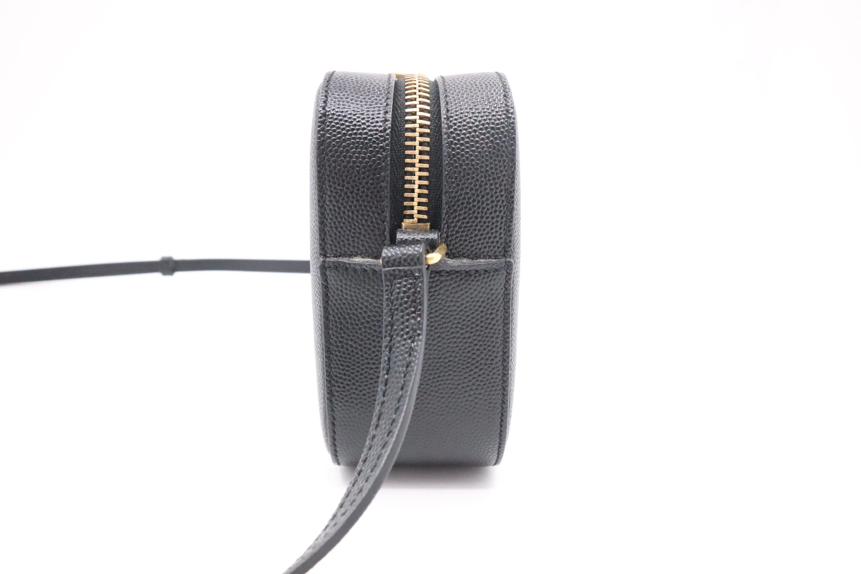 YSL Saint Laurent Mini Lou Camera Bag in Black Grain de Poudre Leather